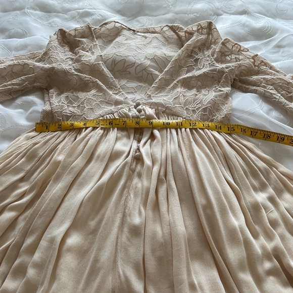 Free People Women’s Small Beige Bell Sleeve Mini Dress - Picture 4 of 14